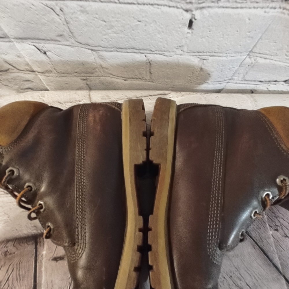 Timberland Lace Up Brown Leather Boots  Two-Tone  9.5 - Picture 8 of 16